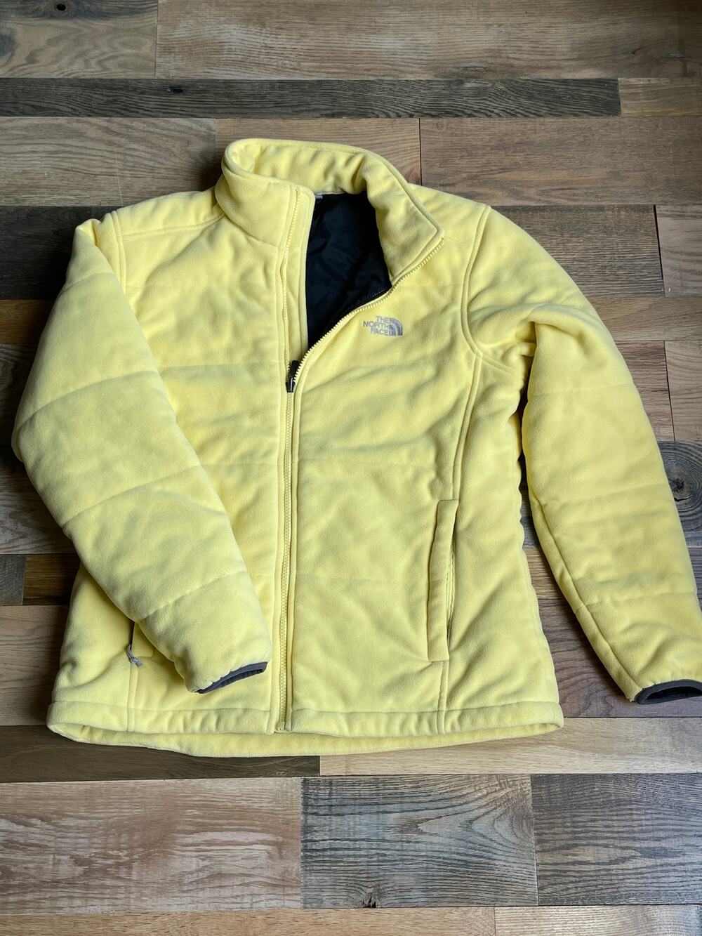 The North Face Womens L Yellow Insulated Fleece Jacket Full Zip